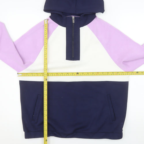 Dunnes Women’s Lilac Navy Colourblock 1/4 Zip Hoodie Size S