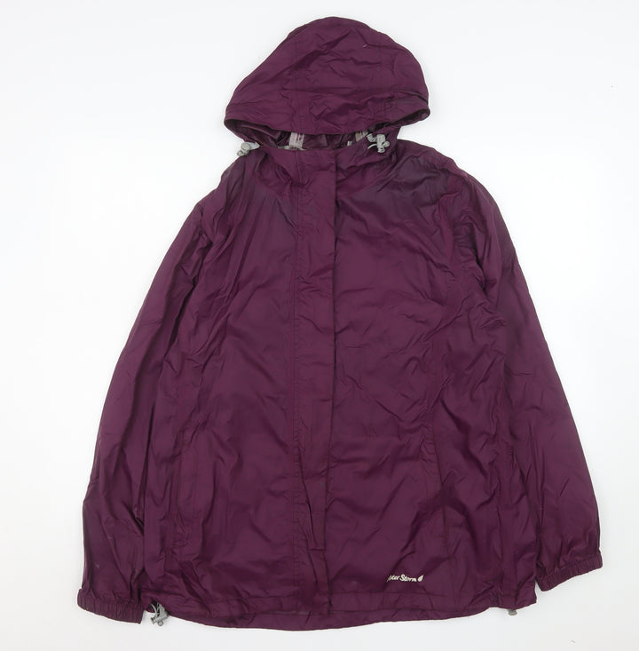 Peter Storm Women's Purple Waterproof Hooded Rain Jacket Size 16