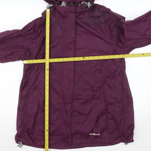 Peter Storm Women's Purple Waterproof Hooded Rain Jacket Size 16
