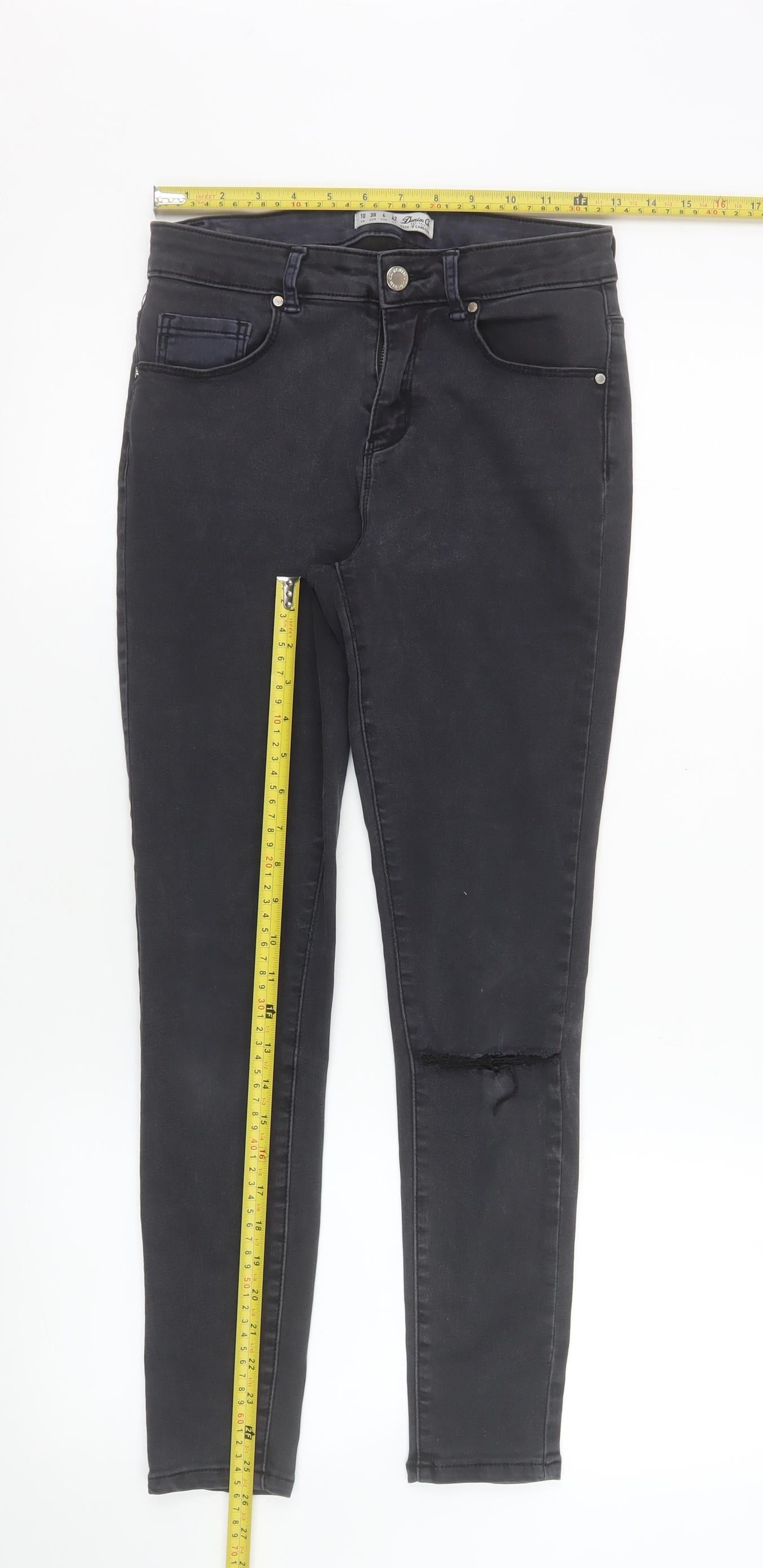 Denim Co Women's Black Skinny Jeans Size 10 Slim Fit Mid Rise Stretch