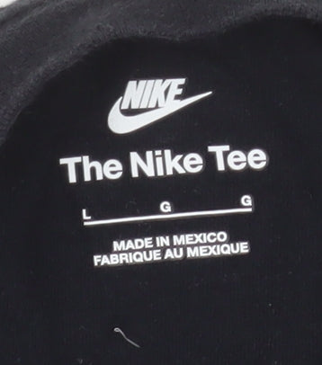 Nike Women Black Basic T-Shirt L Short Sleeve Crew Neck