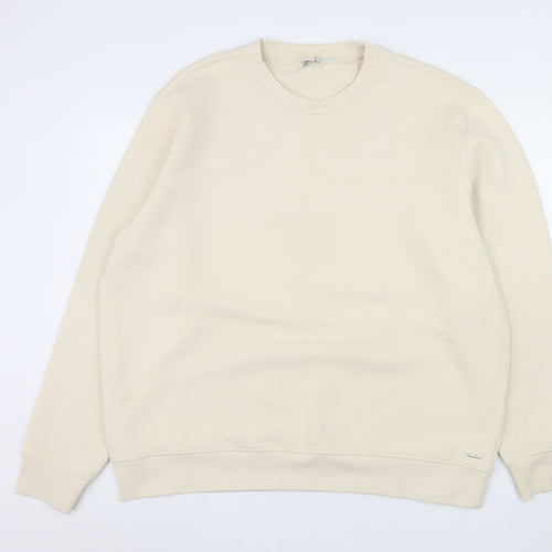 Marks and Spencer Men’s Beige Autograph 2XL Crew Neck Sweatshirt