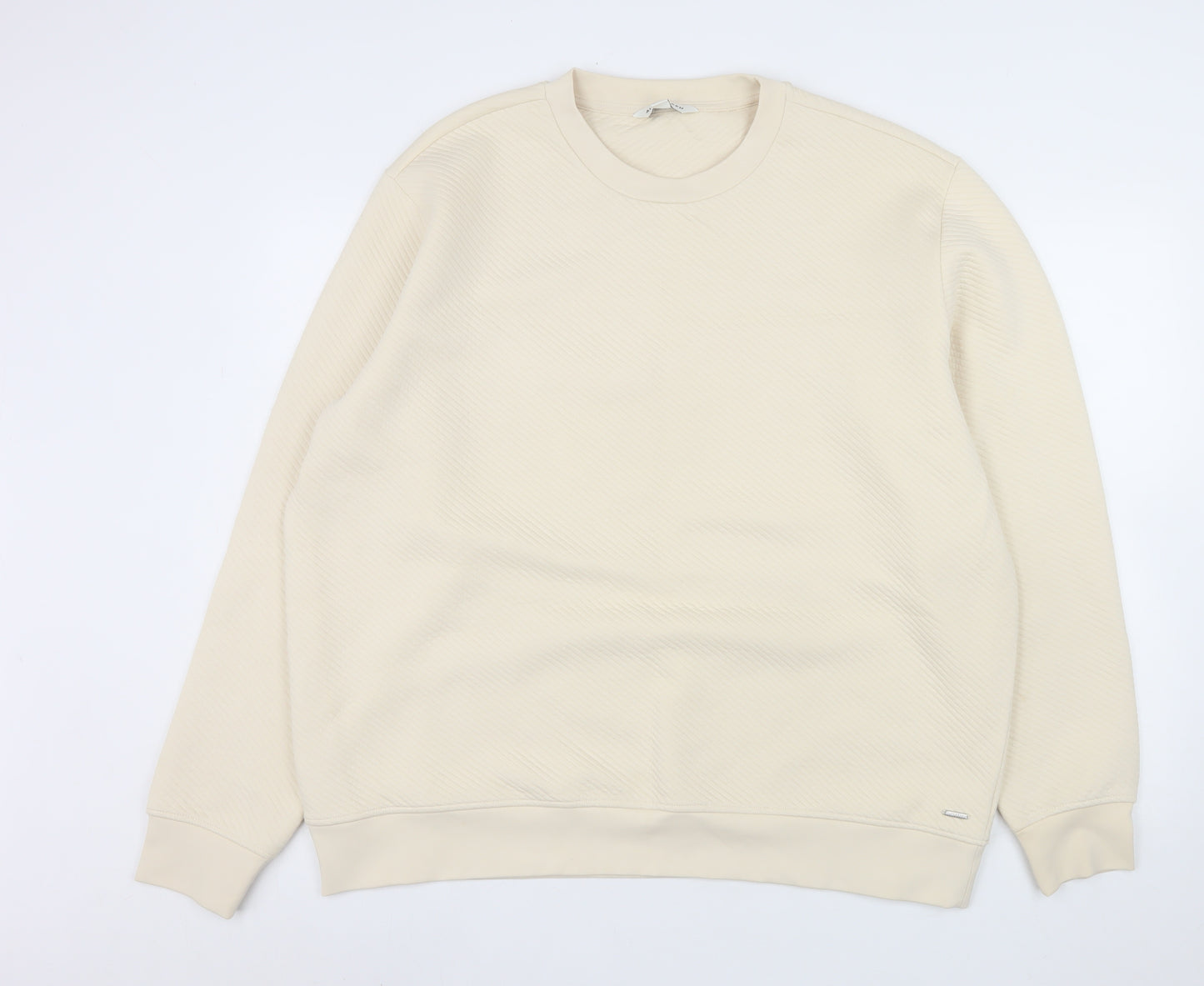 Marks and Spencer Men’s Beige Autograph 2XL Crew Neck Sweatshirt