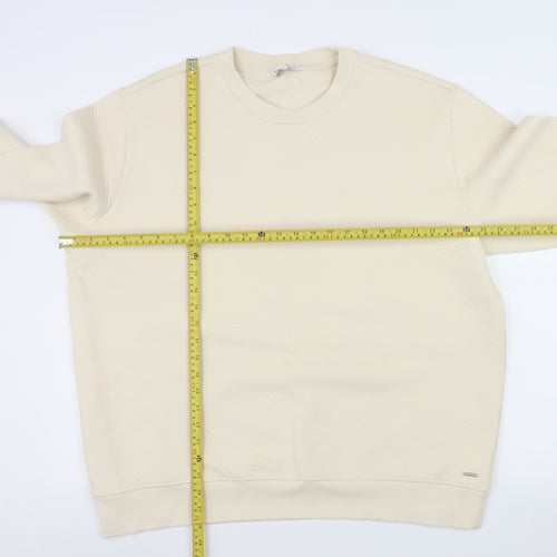 Marks and Spencer Men’s Beige Autograph 2XL Crew Neck Sweatshirt
