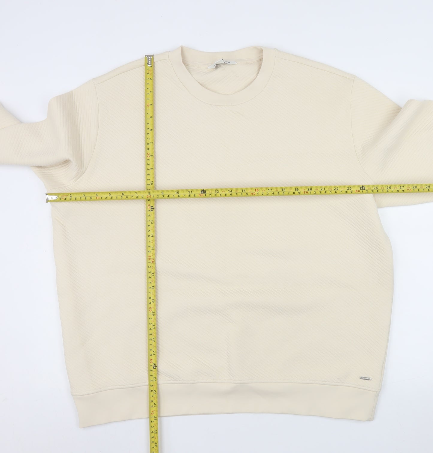 Marks and Spencer Men’s Beige Autograph 2XL Crew Neck Sweatshirt