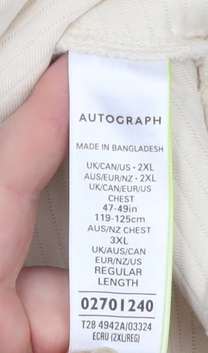 Marks and Spencer Men’s Beige Autograph 2XL Crew Neck Sweatshirt