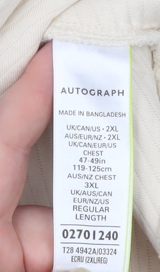 Marks and Spencer Men’s Beige Autograph 2XL Crew Neck Sweatshirt
