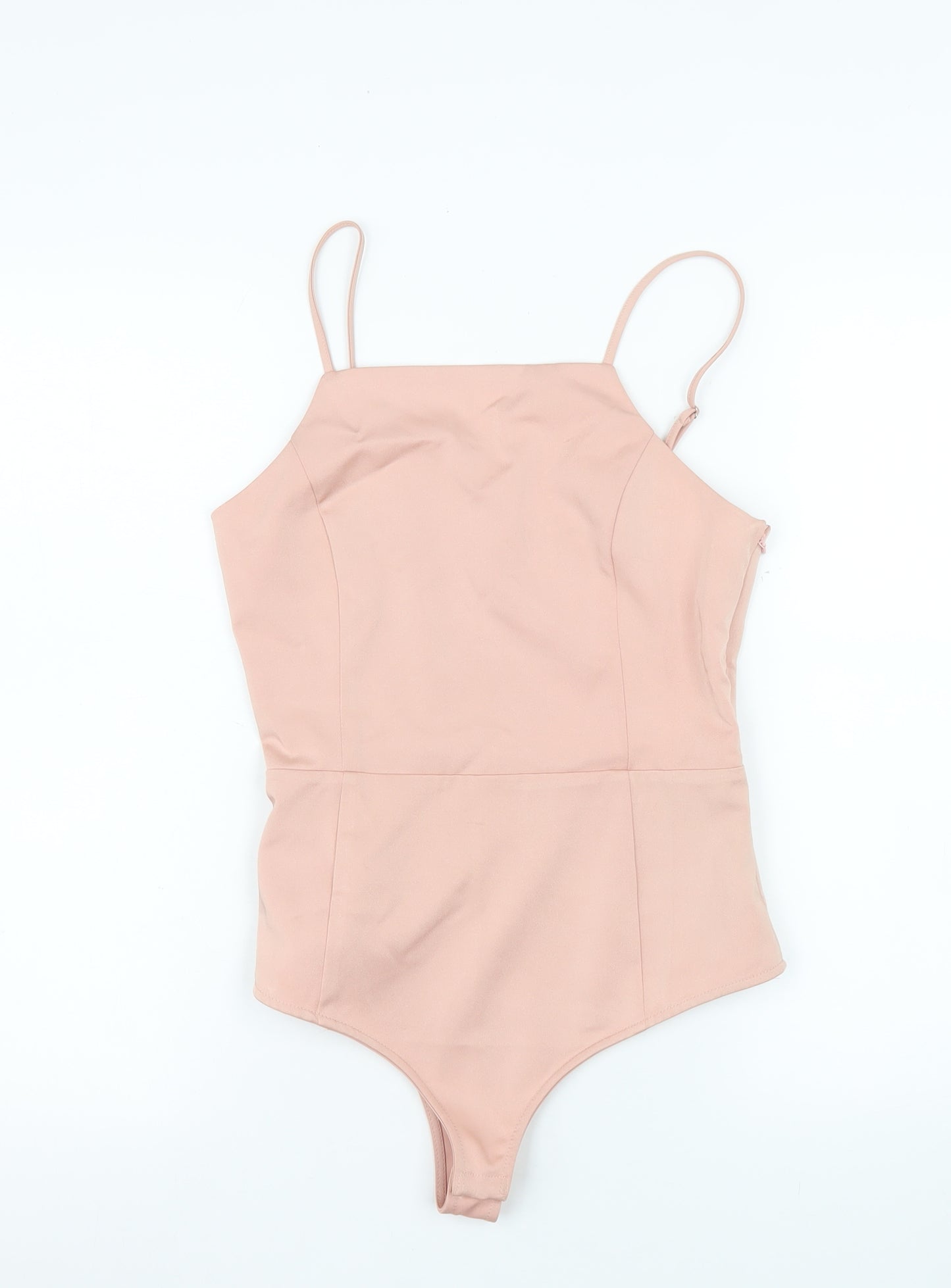 Honey Punch Womens Beige Bodysuit Jumpsuit S Polyester Blend