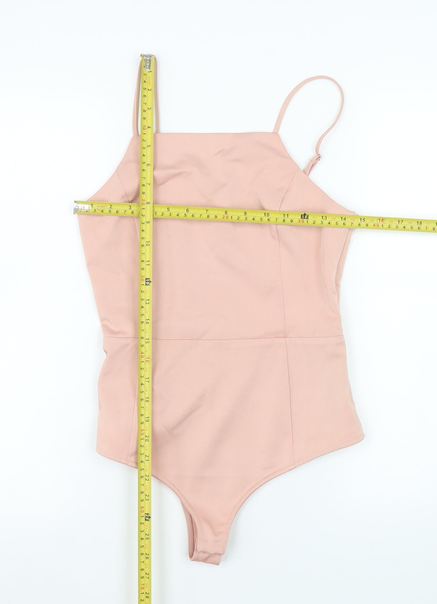 Honey Punch Womens Beige Bodysuit Jumpsuit S Polyester Blend