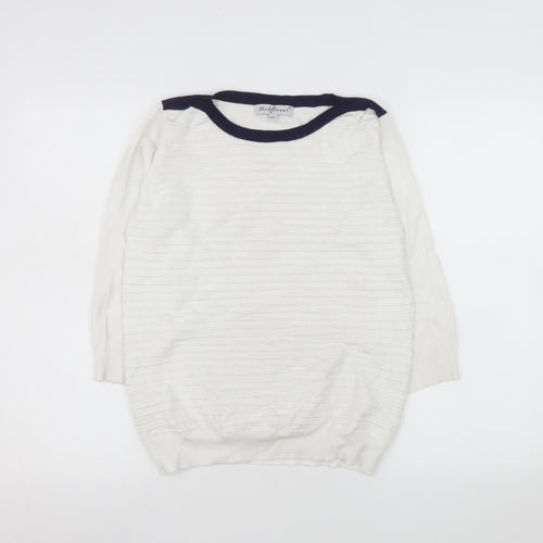 Mudflower Women’s Ivory Crew Neck Long Sleeve Pullover Jumper S