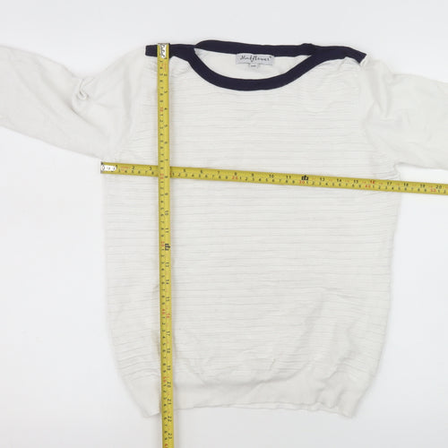 Mudflower Women’s Ivory Crew Neck Long Sleeve Pullover Jumper S