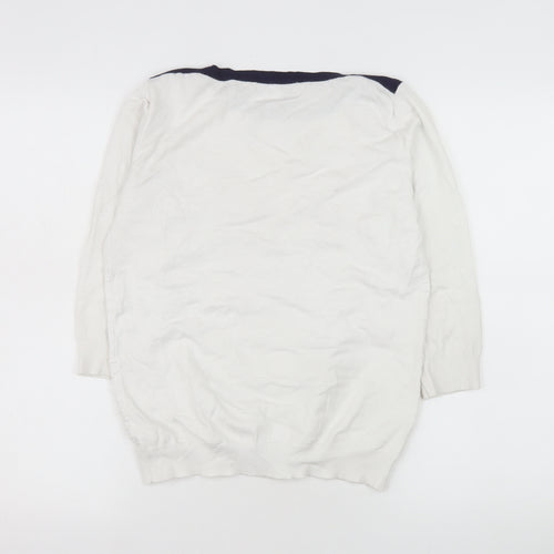 Mudflower Women’s Ivory Crew Neck Long Sleeve Pullover Jumper S