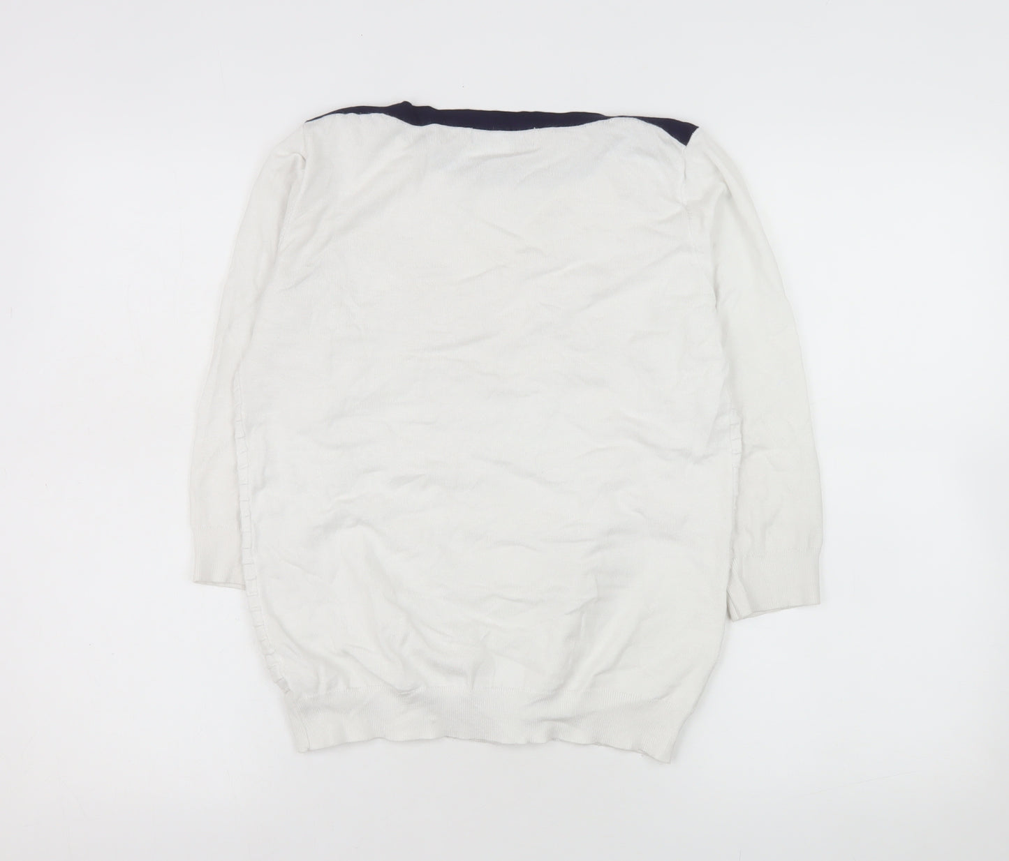 Mudflower Women’s Ivory Crew Neck Long Sleeve Pullover Jumper S