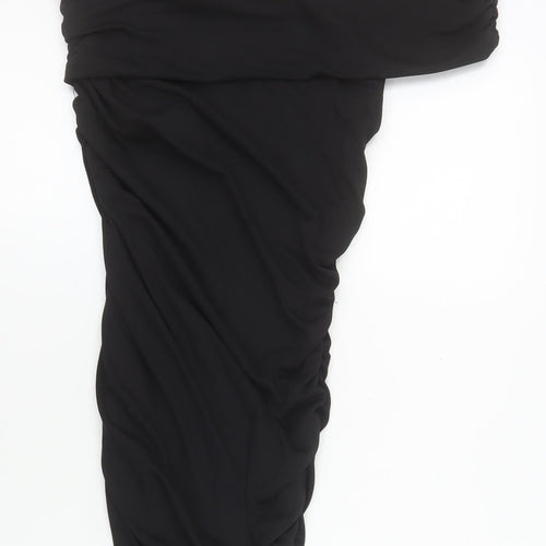 Primark Women’s Black One Shoulder Ruched Bodycon Dress Size S