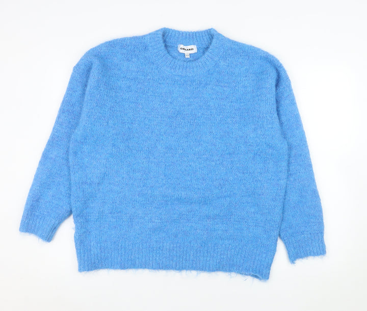 Gerard Women Blue Crew Neck Long Sleeve Pullover Jumper Size 16
