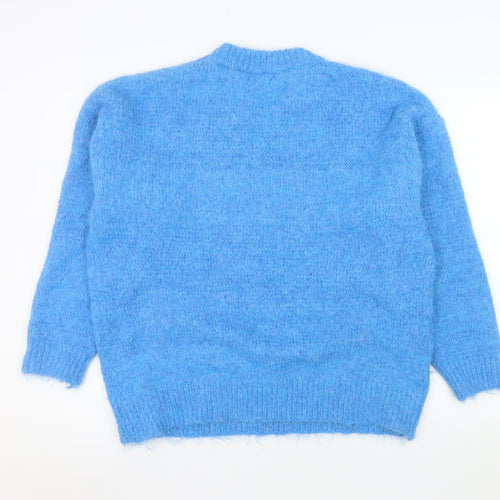 Gerard Women Blue Crew Neck Long Sleeve Pullover Jumper Size 16