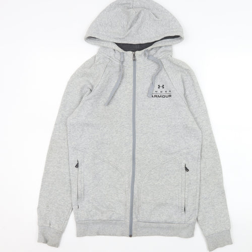 Under Armour Men's Grey XS Fitted Full Zip Hooded Jacket