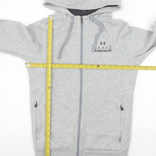 Under Armour Men's Grey XS Fitted Full Zip Hooded Jacket