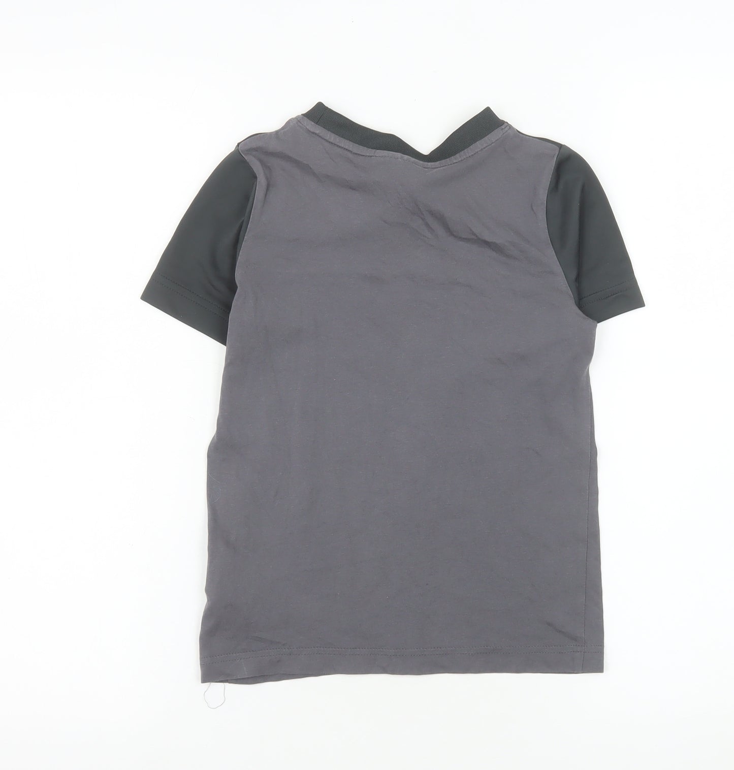 Nike Boys Grey XS Colourblock Logo Sports T-Shirt