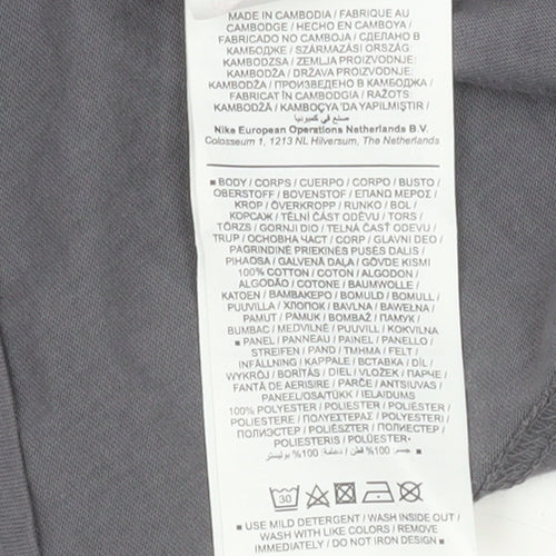 Nike Boys Grey XS Colourblock Logo Sports T-Shirt