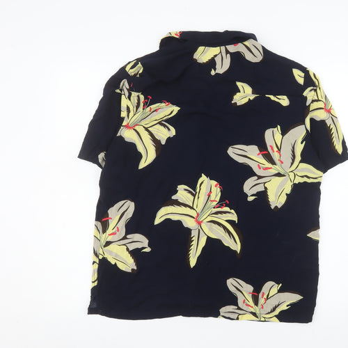Primark Men’s Blue Floral Hawaiian Regular Fit Short Sleeve Shirt M