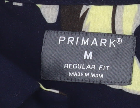 Primark Men’s Blue Floral Hawaiian Regular Fit Short Sleeve Shirt M
