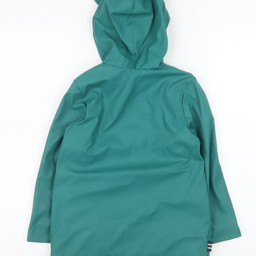 Joules Girls Green Frog Hood Waterproof Rain Coat Age 6 Years Hooded Lined