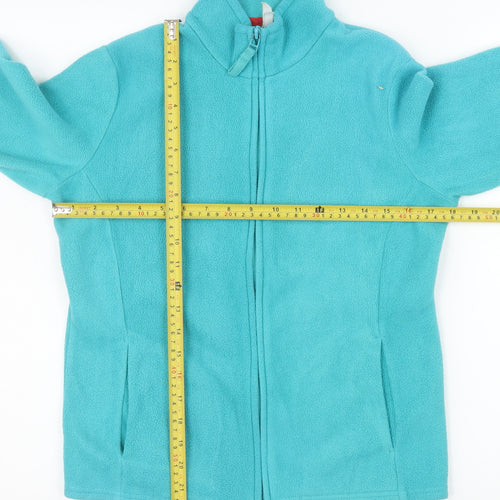 Marks and Spencer Women Aqua Blue Fleece Full Zip Sweatshirt UK 10