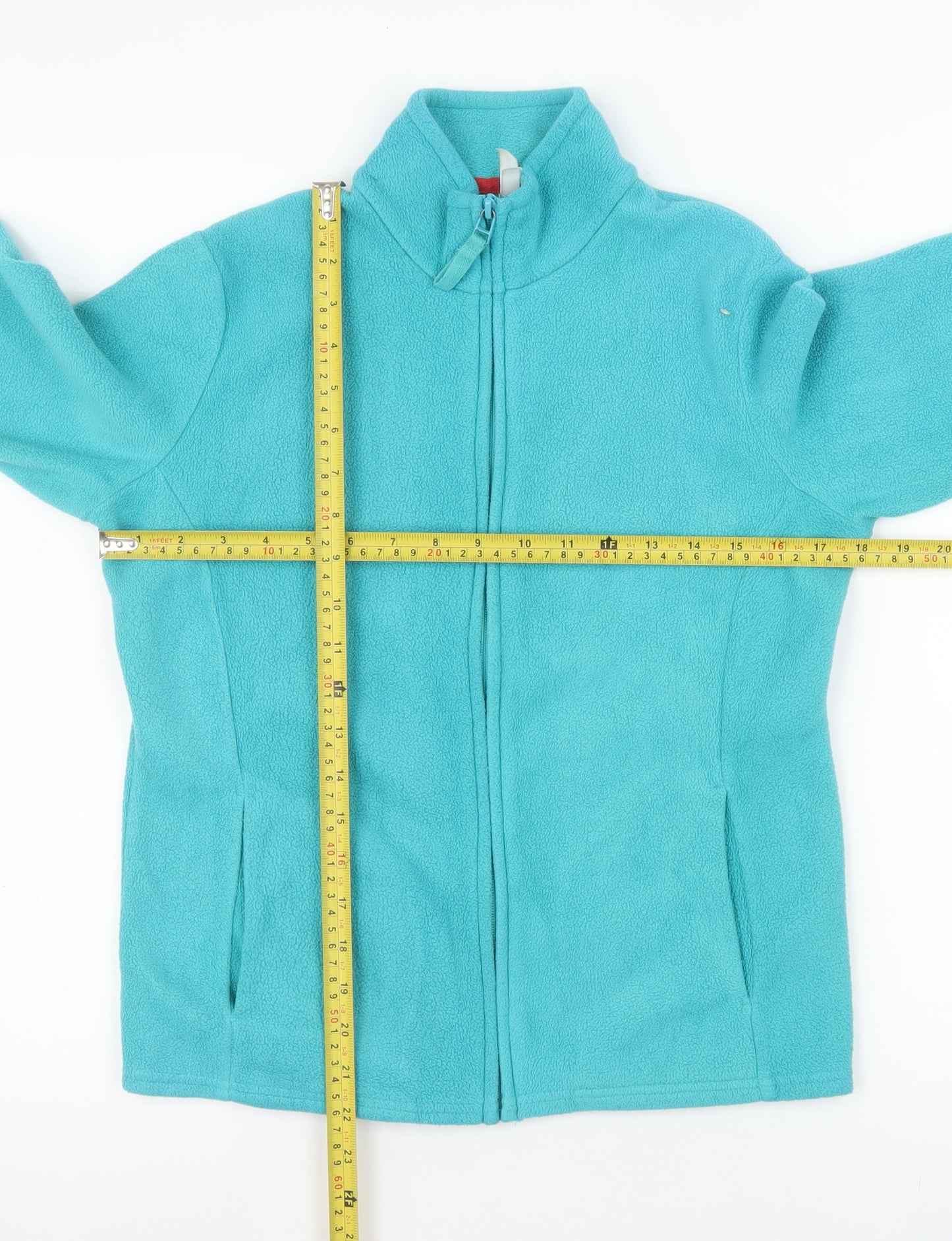 Marks and Spencer Women Aqua Blue Fleece Full Zip Sweatshirt UK 10