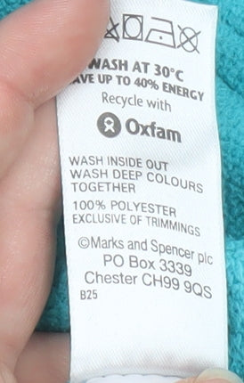 Marks and Spencer Women Aqua Blue Fleece Full Zip Sweatshirt UK 10