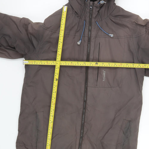 Howies Men's Brown Hooded Puffer Jacket Size M Polyester Winter Coat