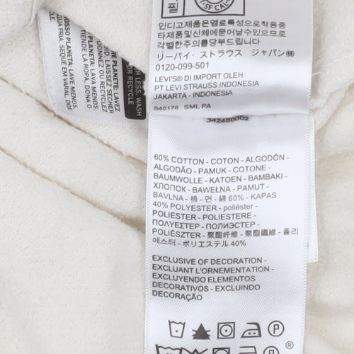 Levi's Women's Ivory Small Cropped Full Zip Hooded Jacket