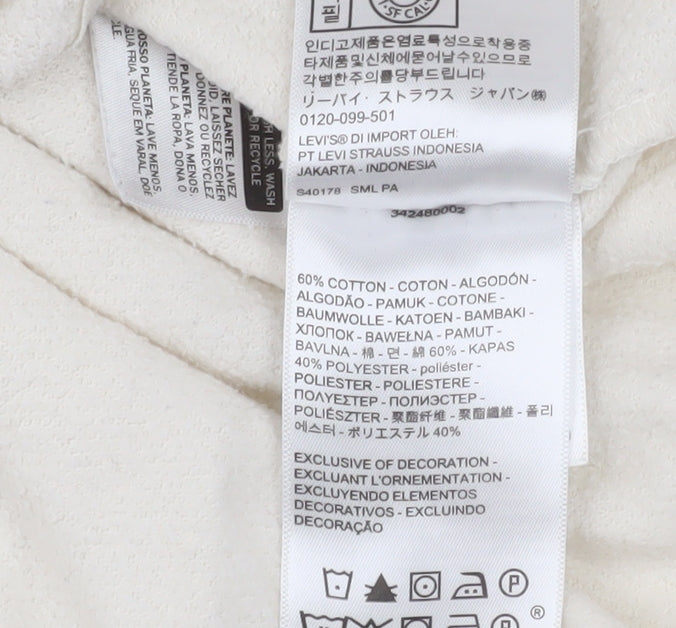 Levi's Women's Ivory Small Cropped Full Zip Hooded Jacket