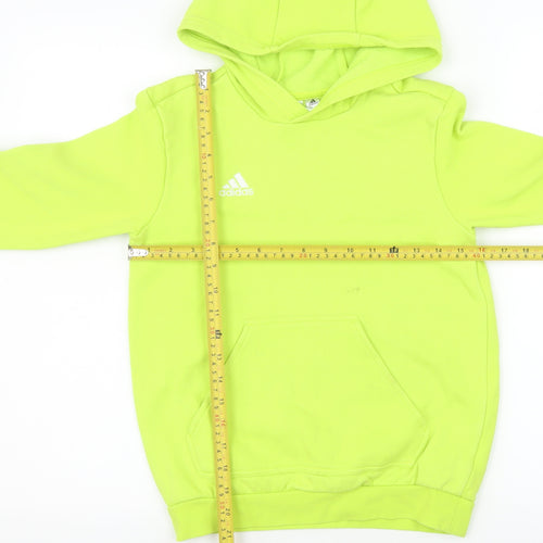 adidas Girls Green 9-10 Years Pullover Hoodie Regular Fit
