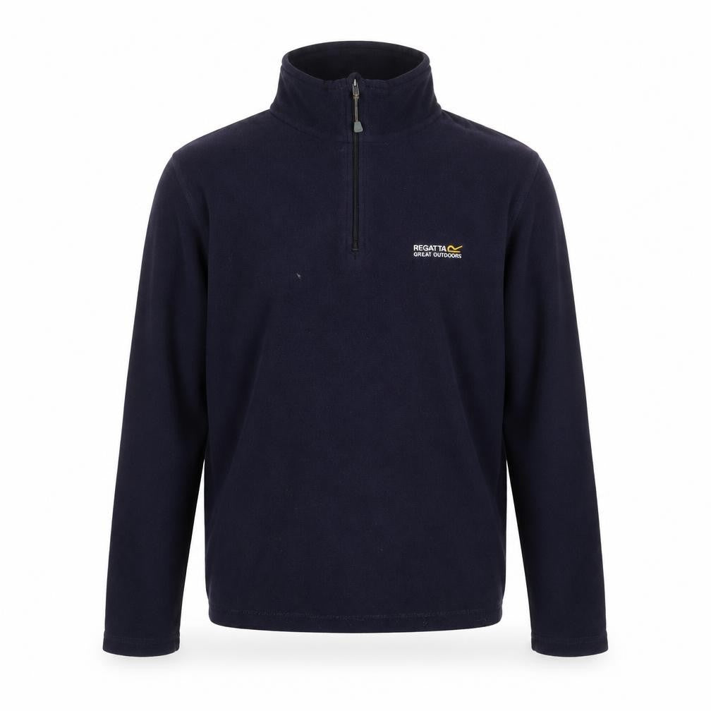 Front view of Regatta men’s blue m 1/4 zip fleece sweatshirt outdoor pullover