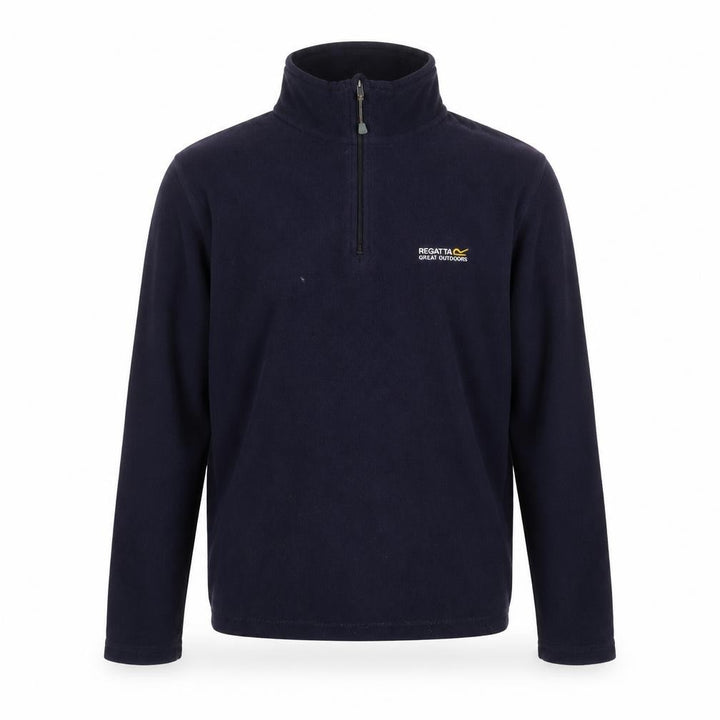 Front view of Regatta men’s blue m 1/4 zip fleece sweatshirt outdoor pullover