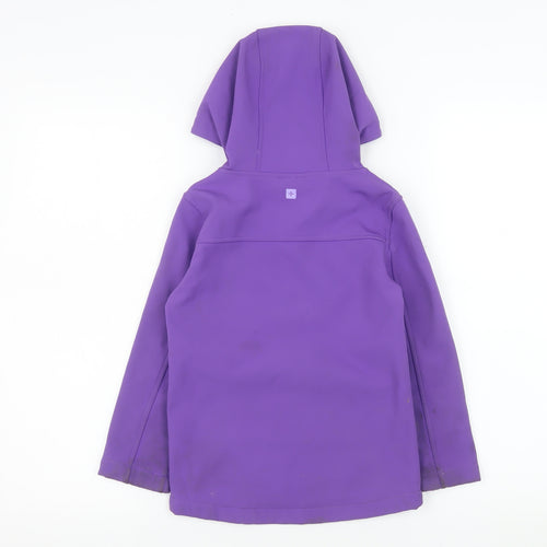 Mountain Warehouse Girls Purple Hooded Soft Shell Jacket 5-6 Years Water Resistant