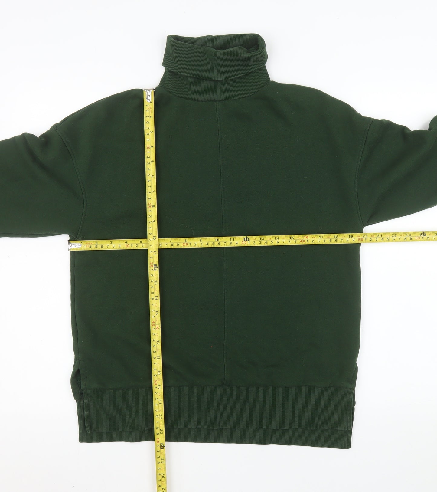 Marks and Spencer Women Green Size 12 Roll Neck Sweatshirt