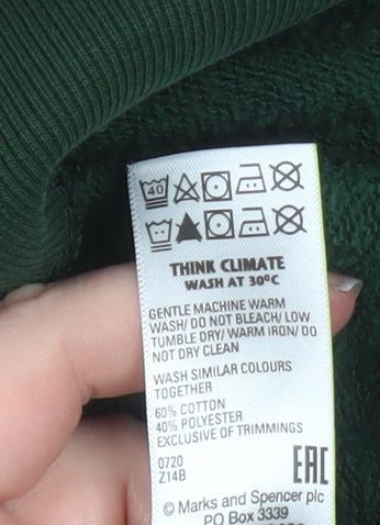 Marks and Spencer Women Green Size 12 Roll Neck Sweatshirt