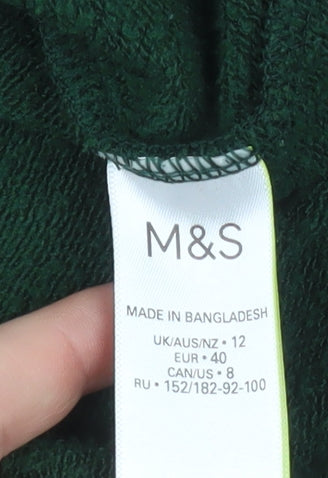 Marks and Spencer Women Green Size 12 Roll Neck Sweatshirt