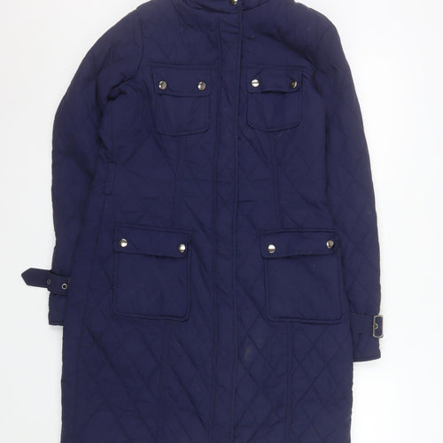 The Department Women’s Blue Quilted Long Coat Size 10