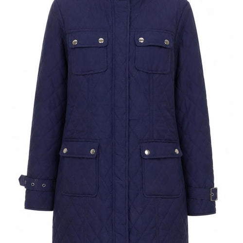 The Department Women’s Blue Quilted Long Coat Size 10