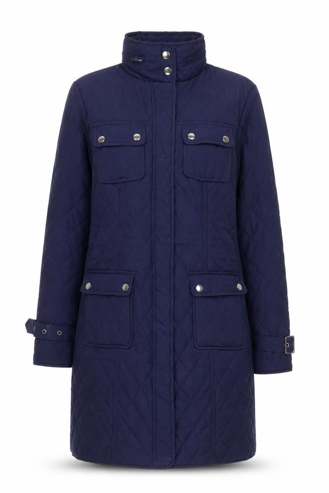 The Department Women’s Blue Quilted Long Coat Size 10