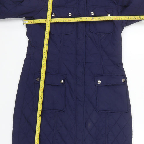 The Department Women’s Blue Quilted Long Coat Size 10