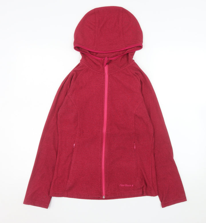 Peter Storm Women's Red Hooded Fleece Jacket Size 10