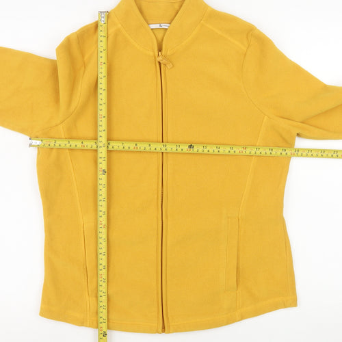 Tu Womens Yellow Fleece Zip Jacket Size 12 Lightweight Casual