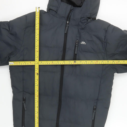 Trespass Boys Grey Waterproof Puffer Jacket 13 Years Hooded Winter Coat