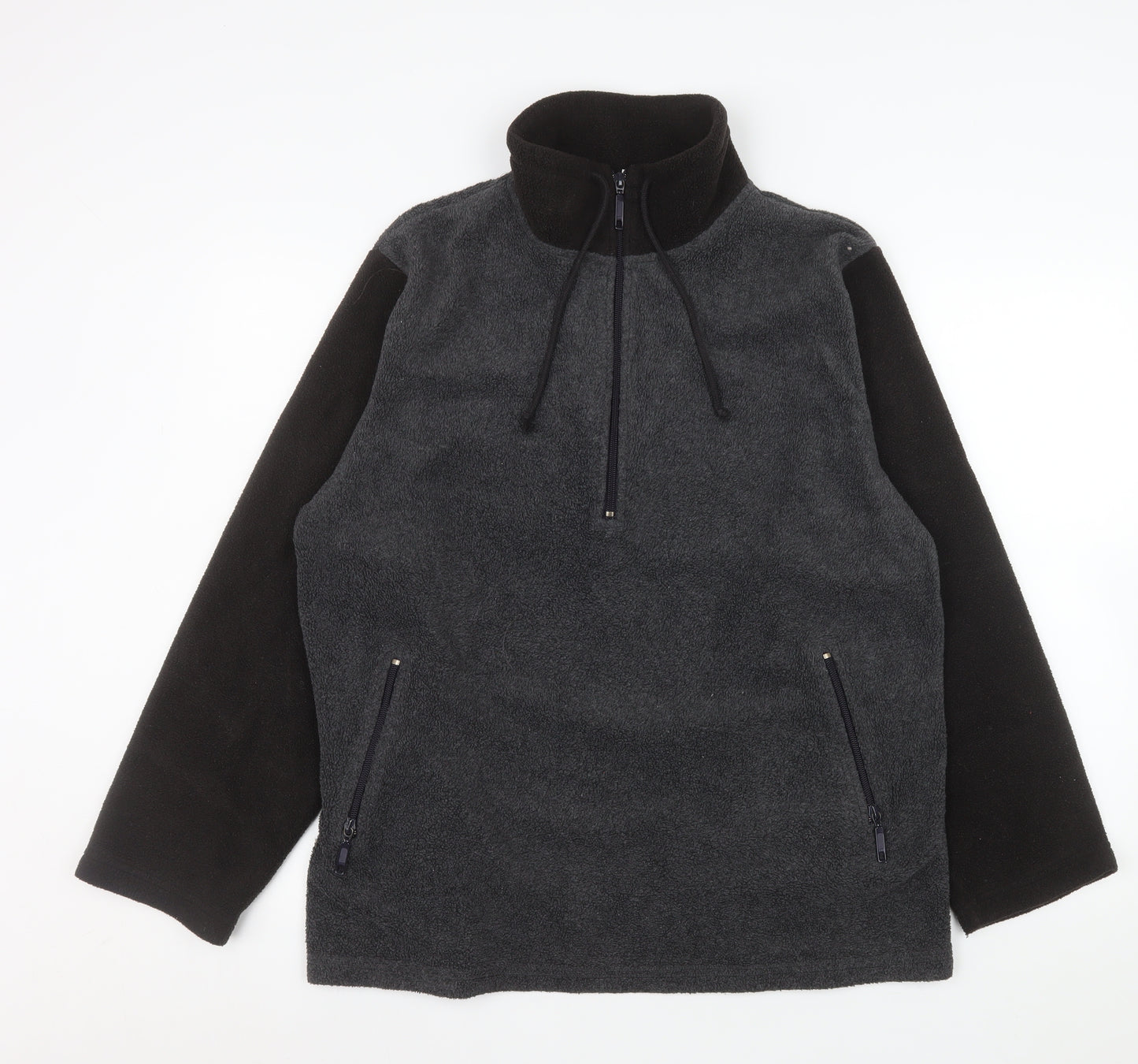 Ann Taylor Loft Unisex Grey Fleece 1/4 Zip Pullover Sweatshirt L