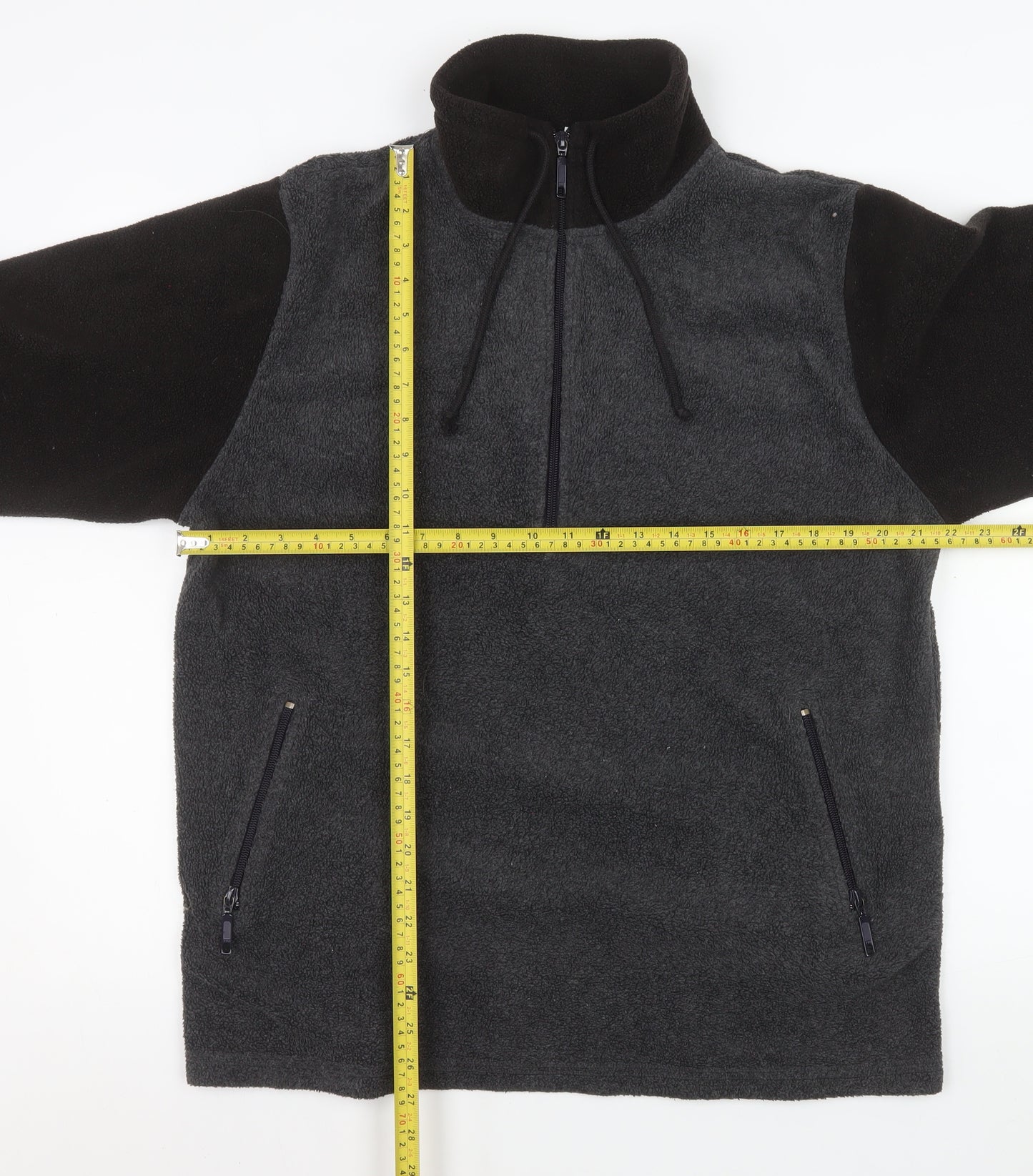 Ann Taylor Loft Unisex Grey Fleece 1/4 Zip Pullover Sweatshirt L