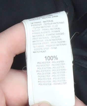 Reserved Women's Black Mid-Length Hooded Parka Jacket Size 6